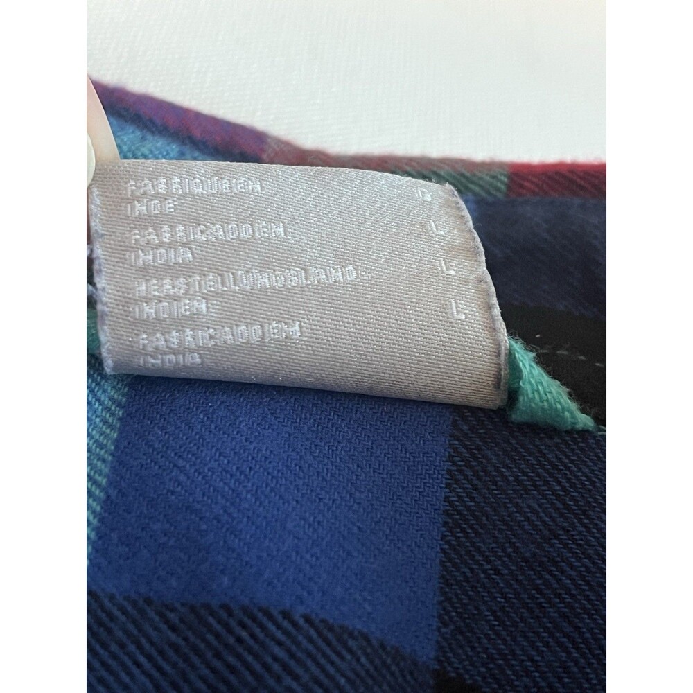 Columbia Cornell Woods Bright Aqua Buffalo Check Button Down Flannel Shirt L - Picture 6 of 12